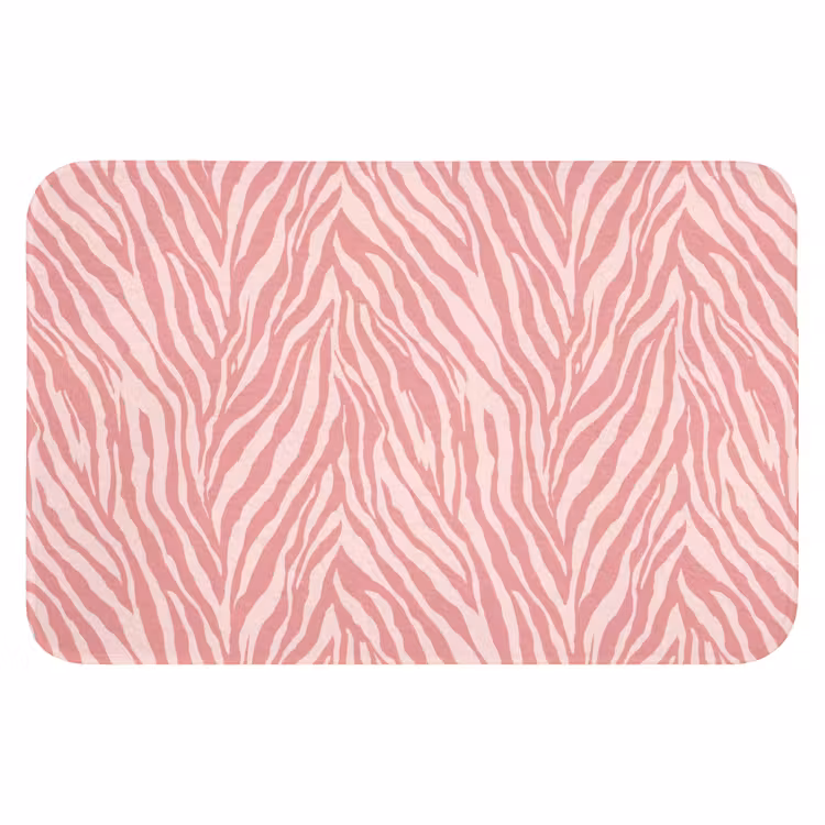Badematte - Zebra - Druck - Rosa — 1