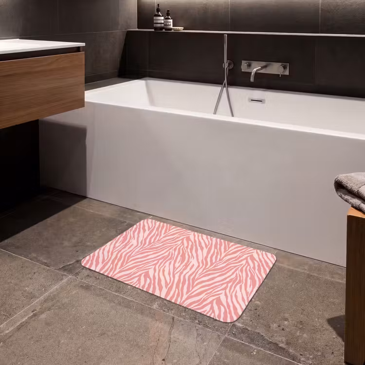 Badematte - Zebra - Druck - Rosa — 4