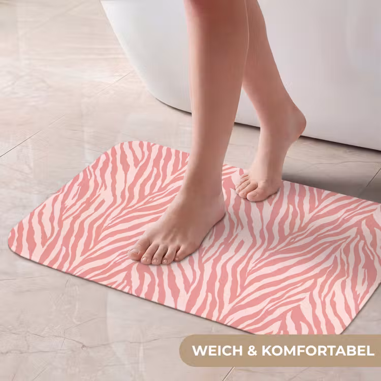 Badematte - Zebra - Druck - Rosa — 5