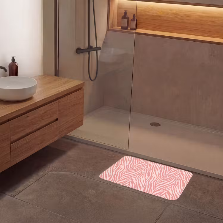Badematte - Zebra - Druck - Rosa — 8
