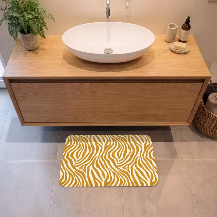 Badematte - Zebra - Klassisch - Ocker - Gelb — 2