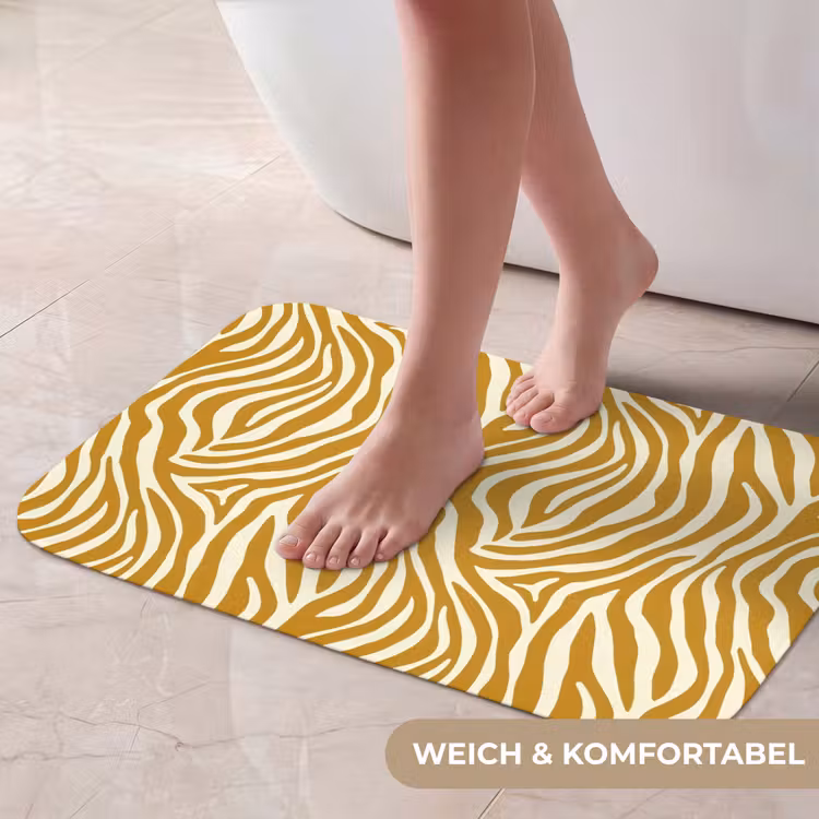 Badematte - Zebra - Klassisch - Ocker - Gelb — 5