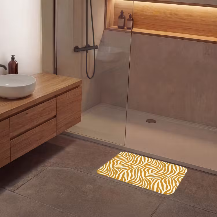 Badematte - Zebra - Klassisch - Ocker - Gelb — 8