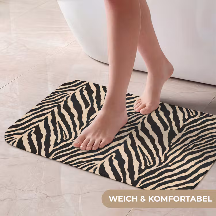 Badematte - Zebra - Klassisch - Schwarz — 5