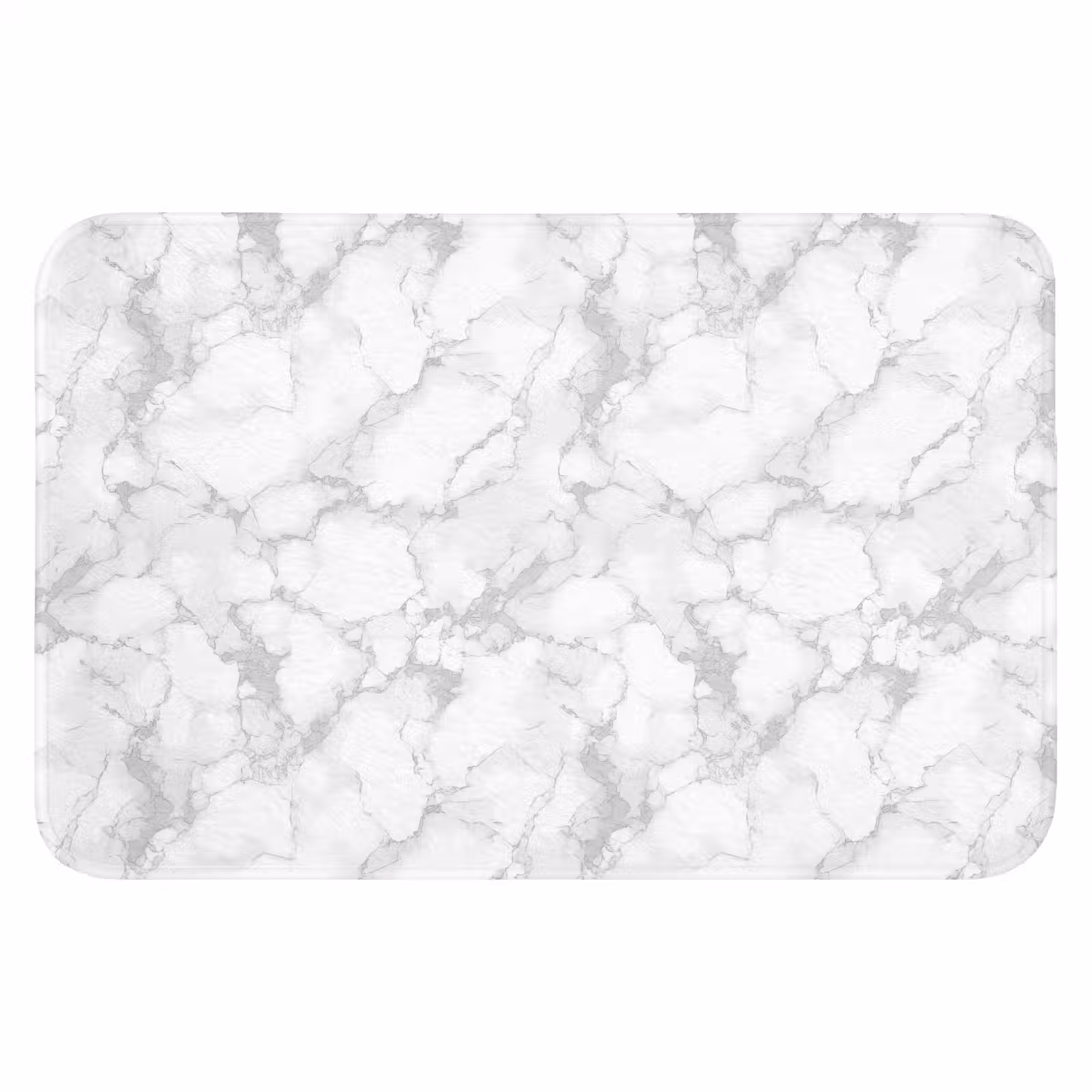 Badematte - Weiß - Marmor - Grau — 1