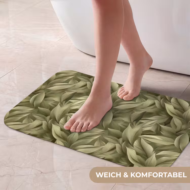 Badematte - Blätter - Modern - Grün — 5