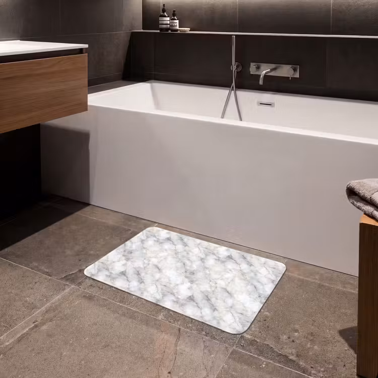 Badematte - Grau - Marmor - Detailliert — 4