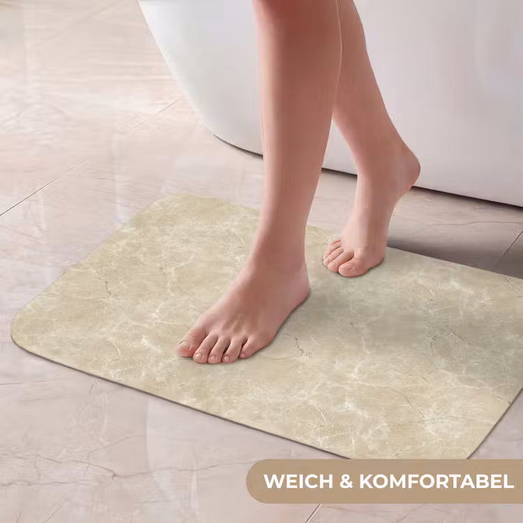 Badematte - Hellbeige - Marmor - Diffusionsäderung — 5