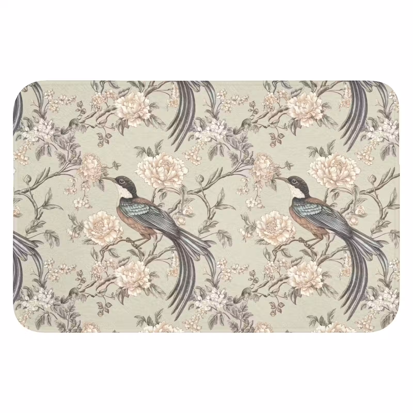 Badematte - Blume - Vogel - Farbenfroh — 1