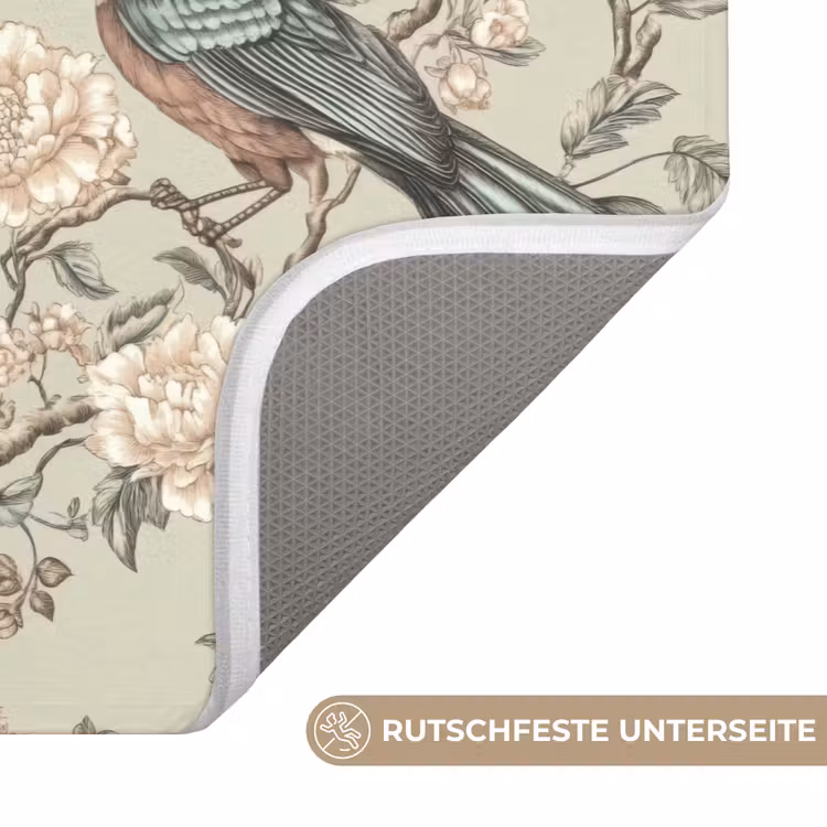 Badematte - Blume - Vogel - Farbenfroh — 3