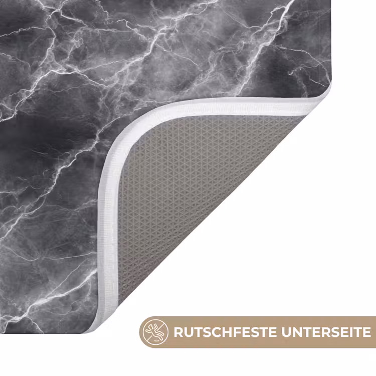 Badematte - Dunkelgrau - Blitz - Marmor — 3