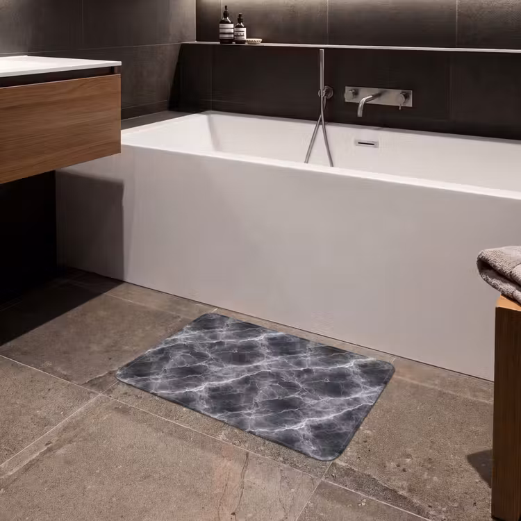 Badematte - Dunkelgrau - Blitz - Marmor — 4