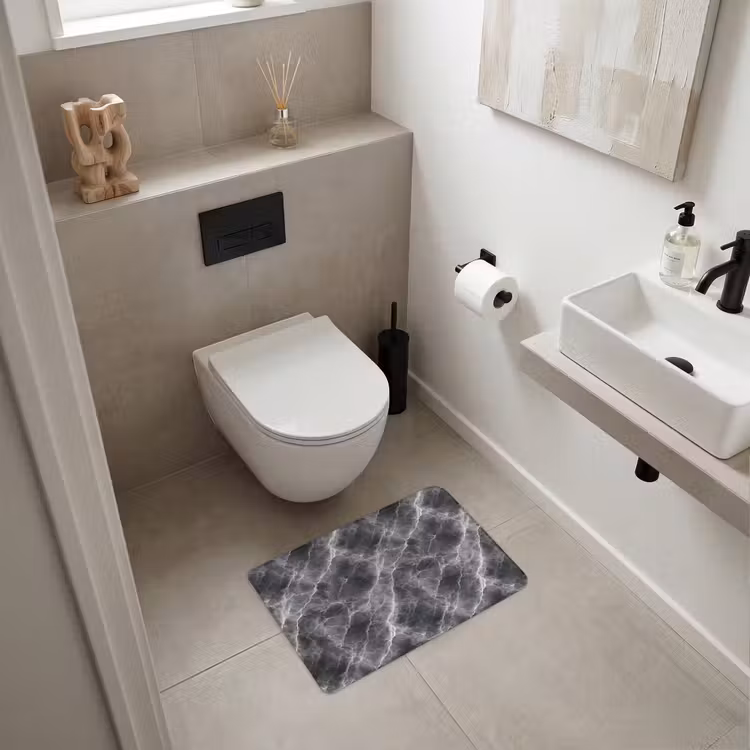 Badematte - Dunkelgrau - Blitz - Marmor — 6