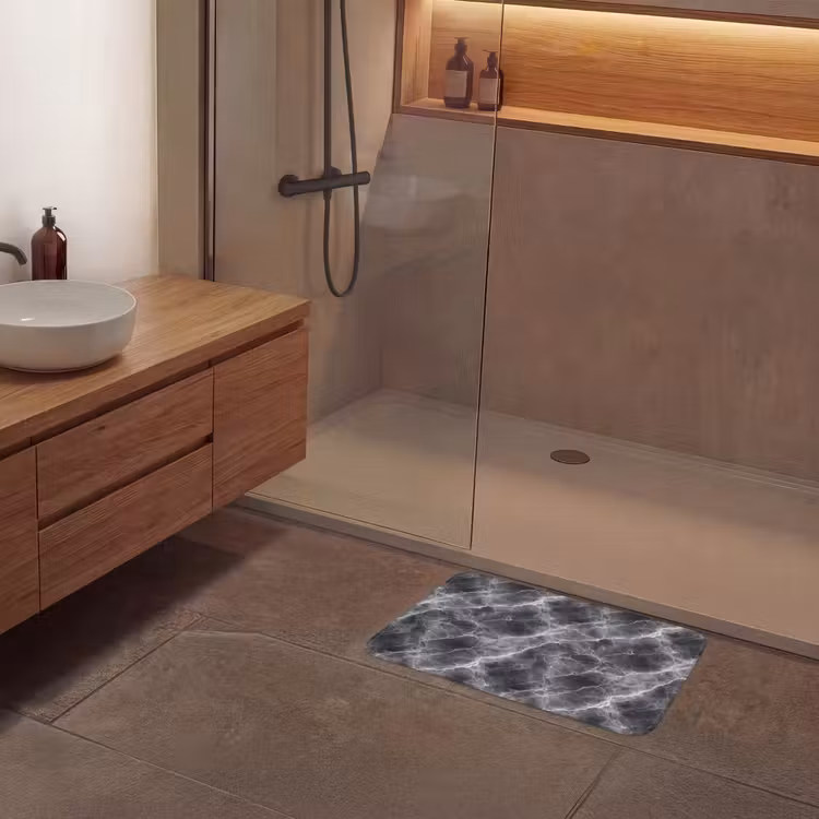 Badematte - Dunkelgrau - Blitz - Marmor — 8