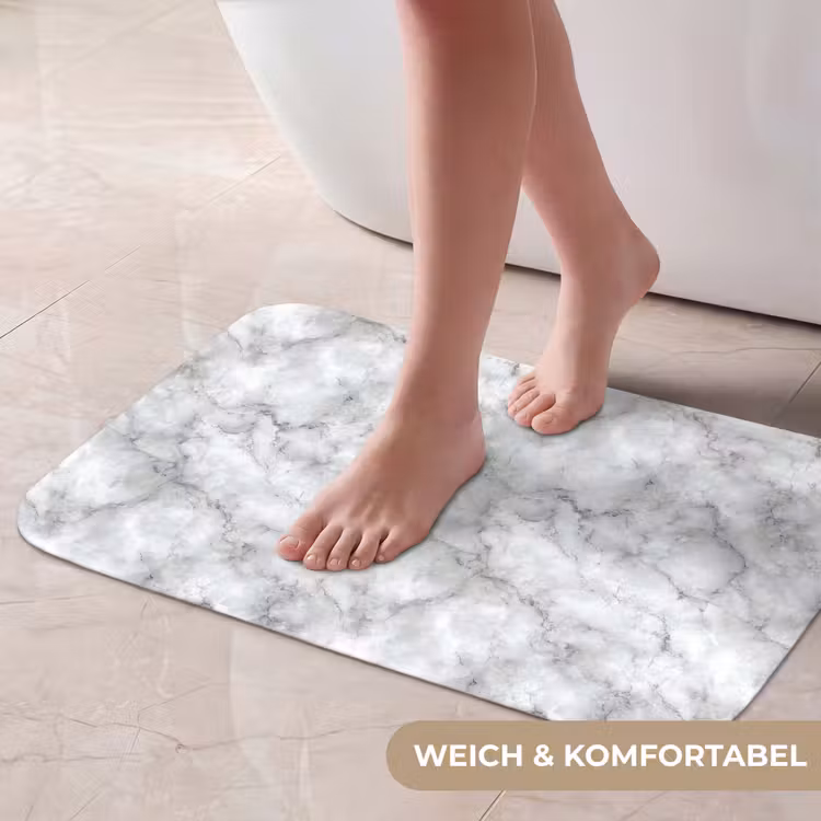 Badematte - Grau - Marmor - Klassisch - Adern — 5