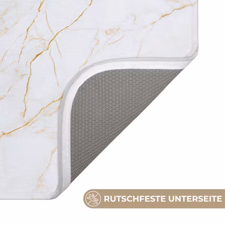 Badematte - Weiß - Marmor - Gold - Luxuriös — 3