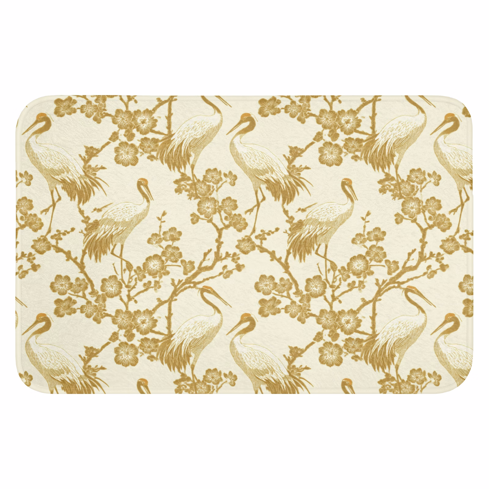 Badematte - Kraniche - Kirschblüte - Gold — 1