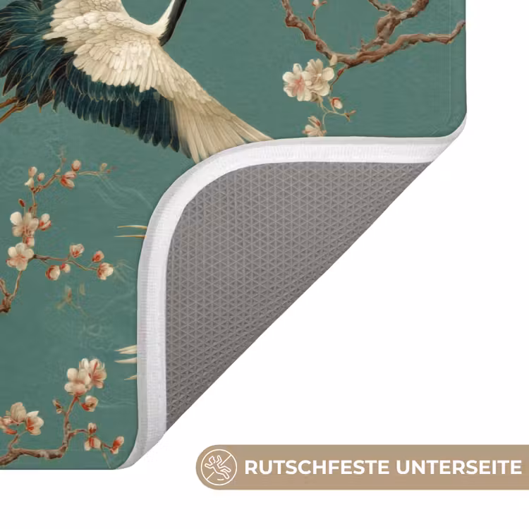 Badematte - Kirschblüte - Umstandsblumen - Grün — 3