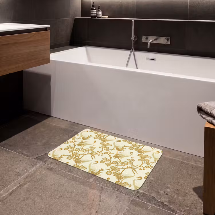 Badematte - Kraniche - Kirschblüte - Gold — 4