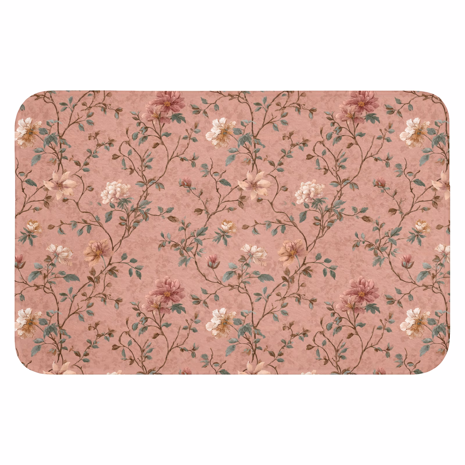 Badematte - Botanisch - Blumen - Rosa — 1