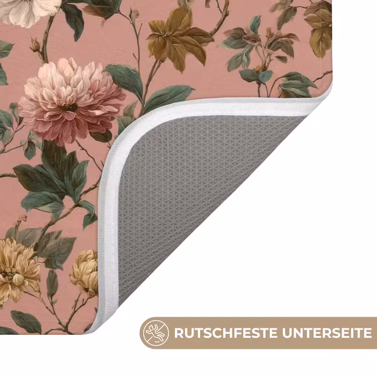 Badematte - Blumen - Klassisch - Rosa — 3