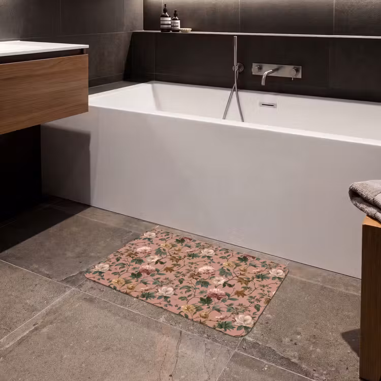 Badematte - Blumen - Klassisch - Rosa — 4