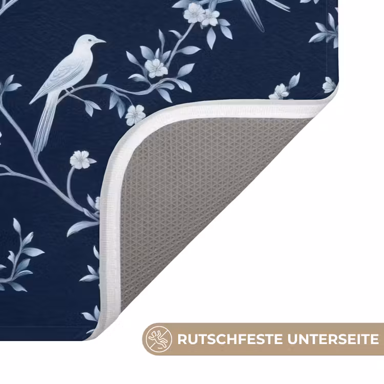 Badematte - Grafik - Blütenzweig - Blau — 3