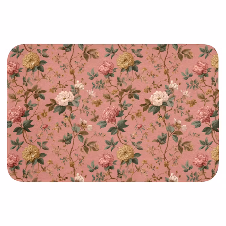 Badematte - Klassisch - Botanisch - Rosa — 1