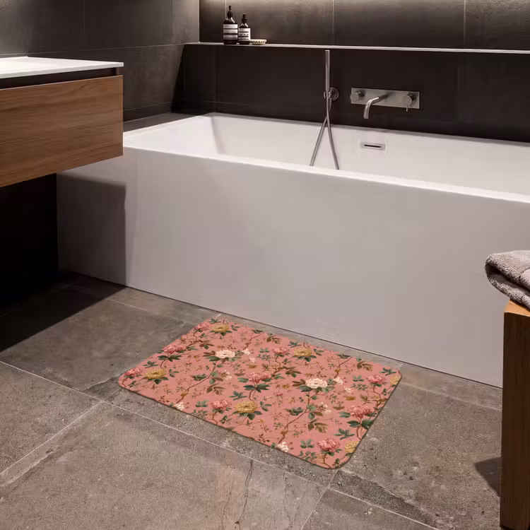 Badematte - Klassisch - Botanisch - Rosa — 4