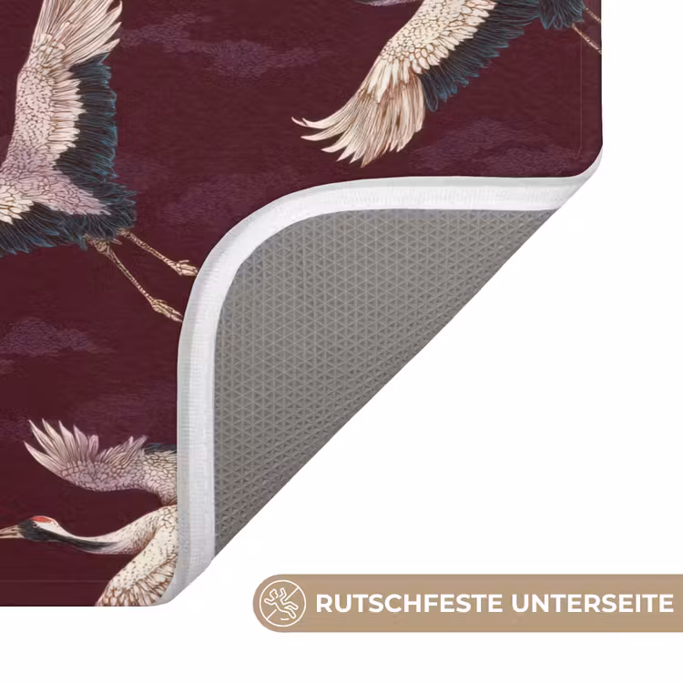 Badematte - Kranich - Klassisch - Bordeaux — 3