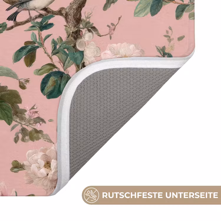 Badematte - Pfingstrosen - Botanisch - Vogel — 3