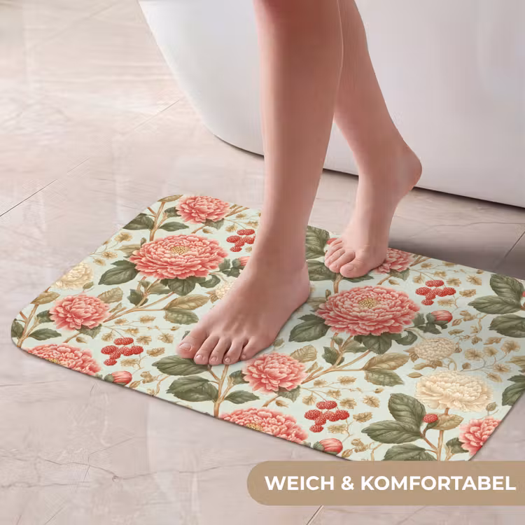 Badematte - Klassisch - Botanisch - Mehrfarbig — 5
