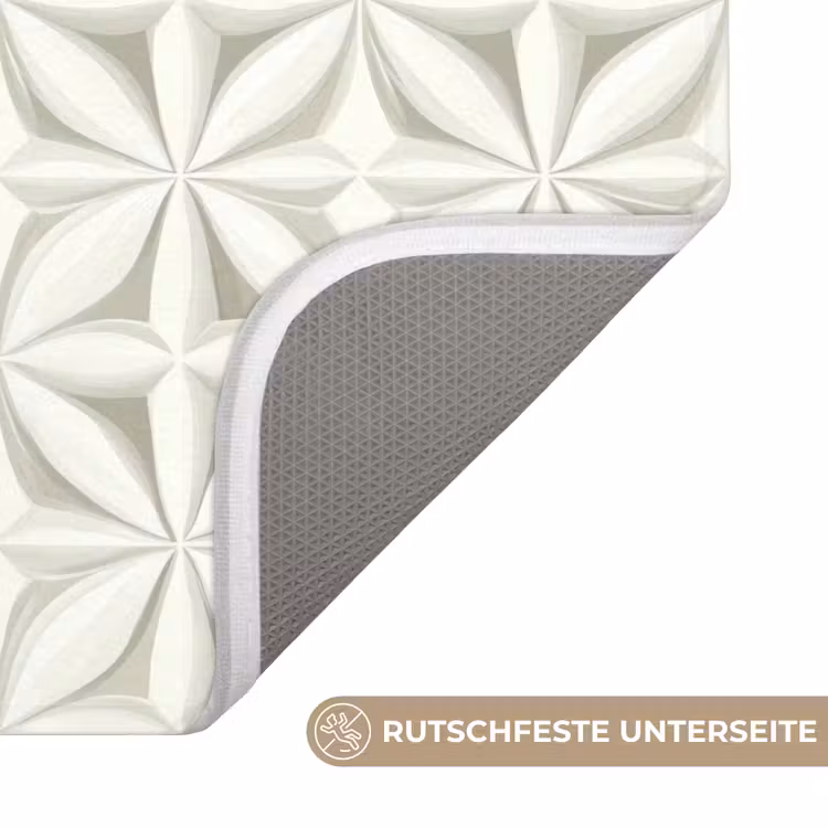Badematte - Abstrakt - Textur - Grau - Weiß — 3