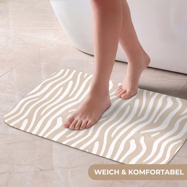 Badematte - Abstrakt - Zebra - Beige — 5