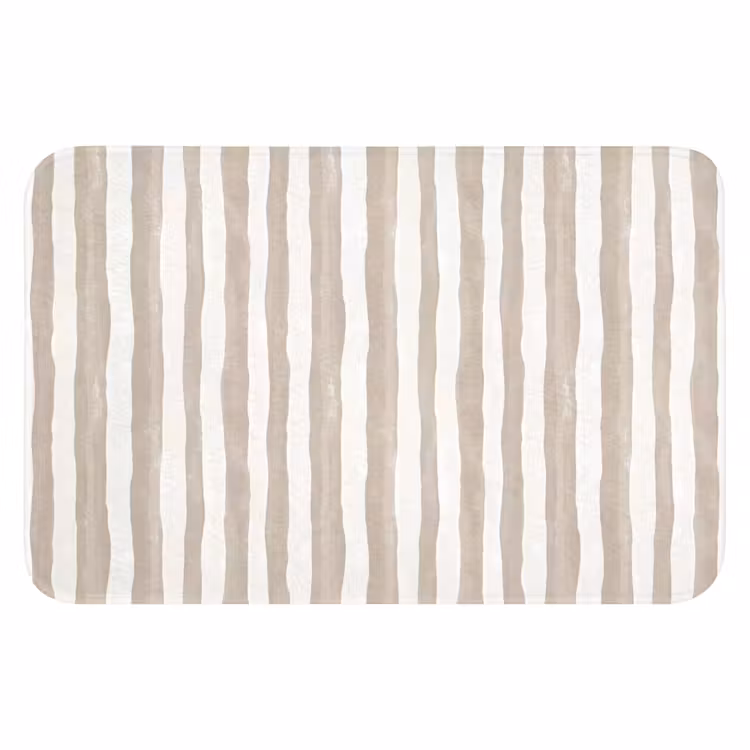 Badematte - Minimalistisch - Streifen - Beige — 1