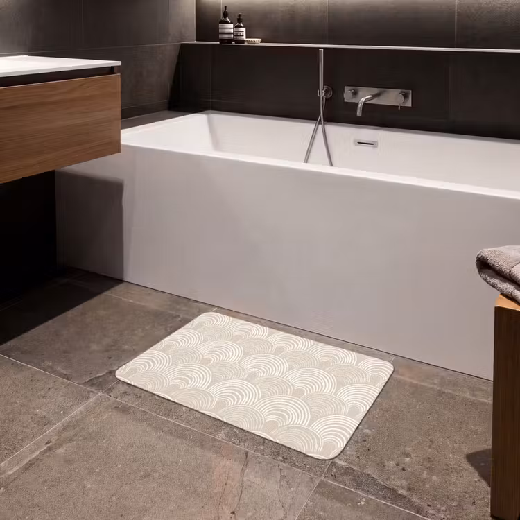 Badematte - Wellen - Textur - Beige — 4