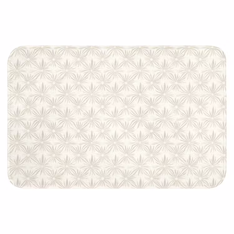 Badematte - Muster - Blumen - Beige — 1