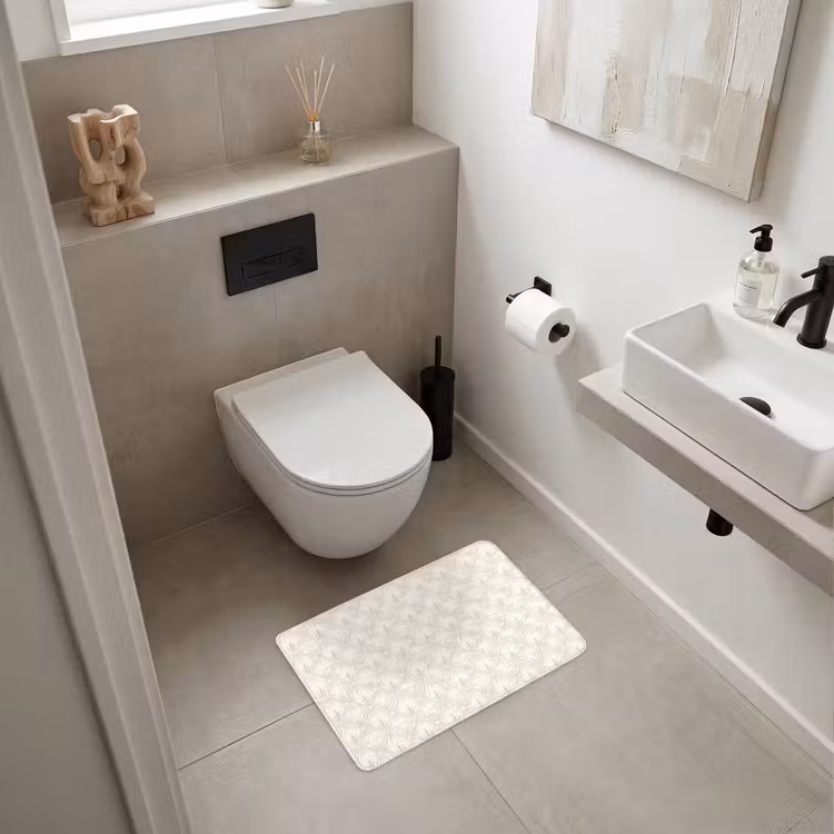 Badematte - Muster - Blumen - Beige — 6