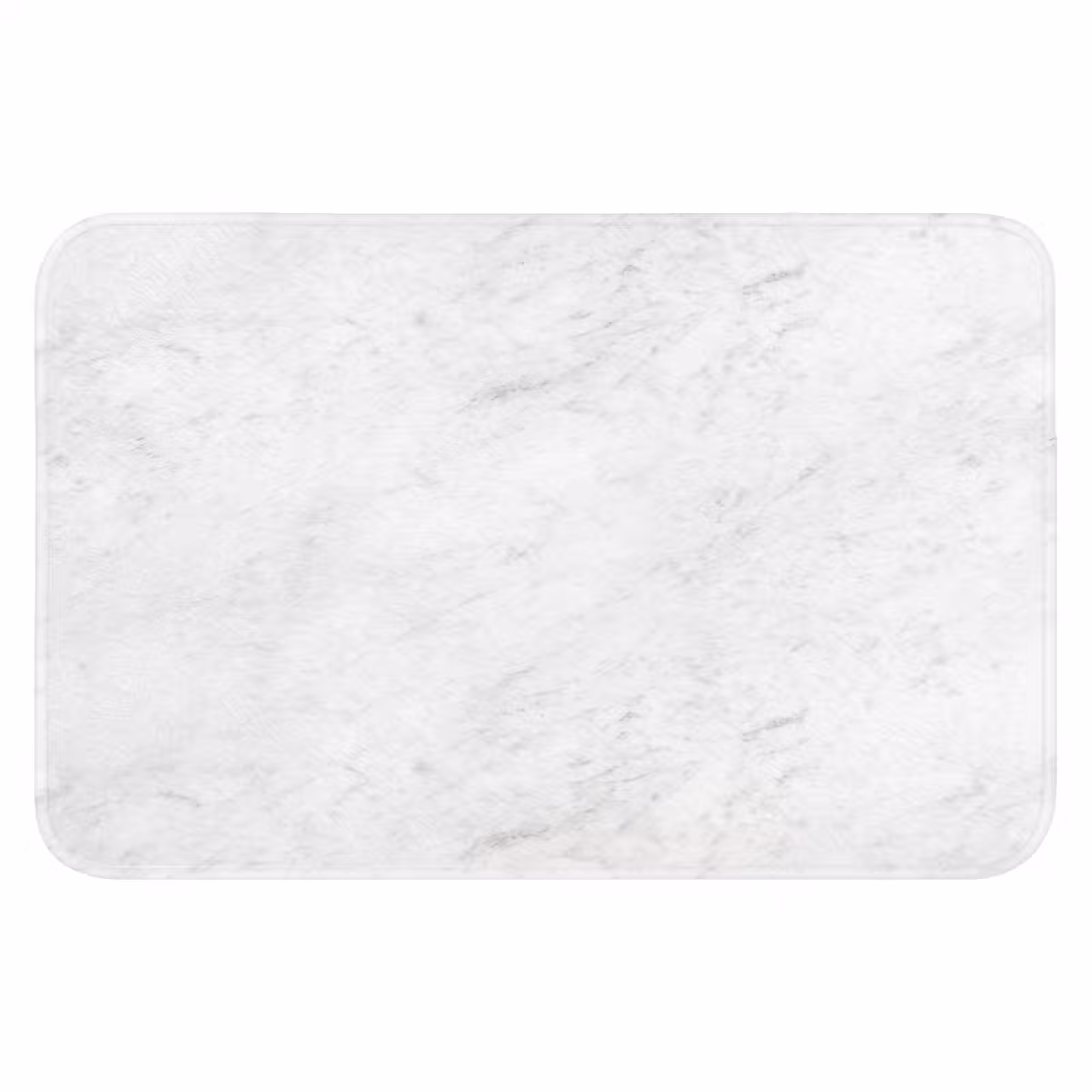 Badematte - Weiß - Marmor - Graue Adern — 1
