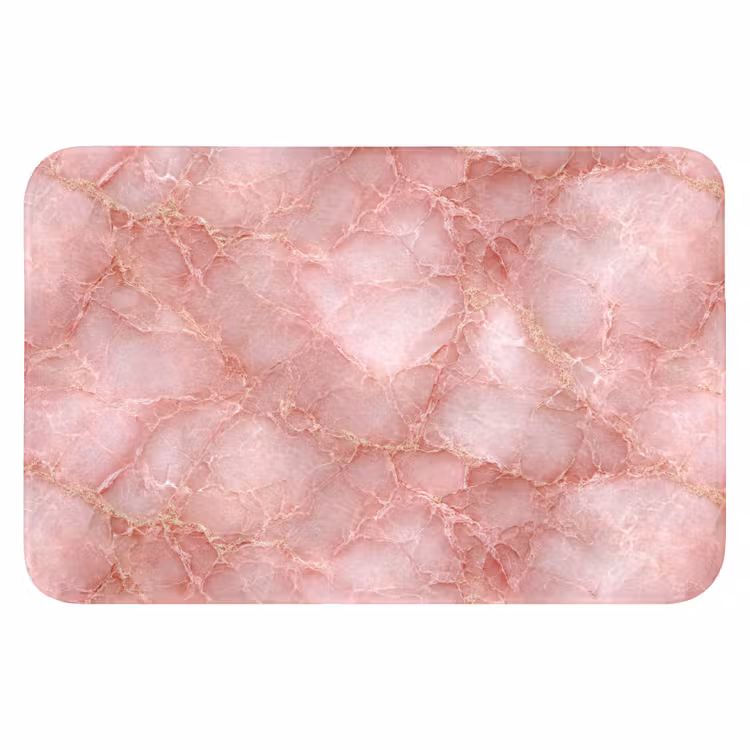 Badematte - Rosa - Quarz - Gold - Marmor — 1