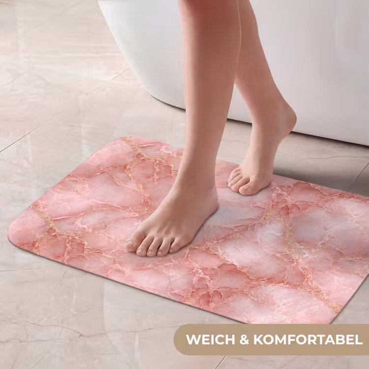 Badematte - Rosa - Quarz - Gold - Marmor — 5