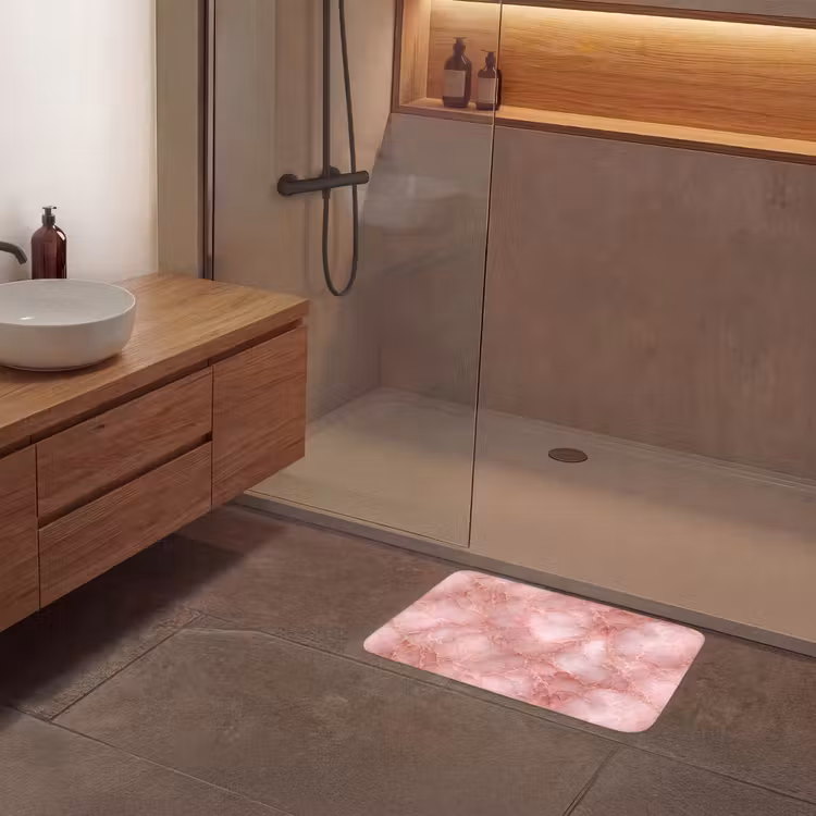Badematte - Rosa - Quarz - Gold - Marmor — 8