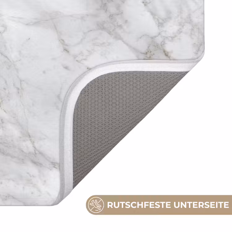 Badematte - Grau - Weiß - Marmor — 3