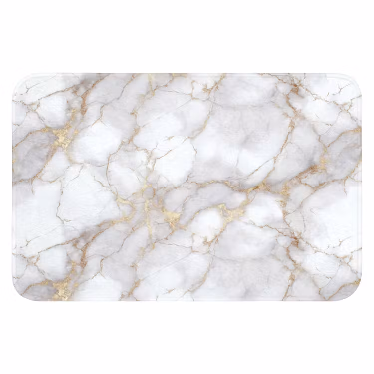Badematte - Weiß - Gold - Marmor - Grau — 1