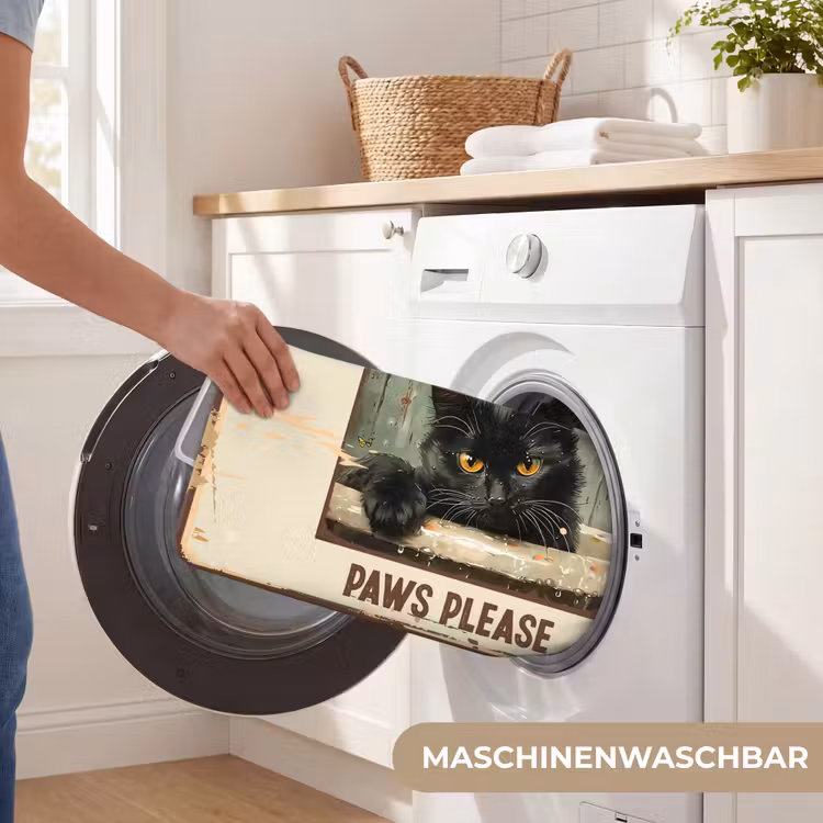 Badematte - Vintage - Katze - Zitate - Pfoten waschen bitte - Sprichwörter — 7