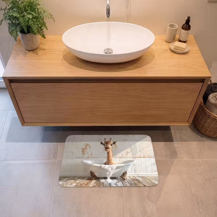 Badematte - Giraffe - Badewanne - Vintage - Tiere — 2