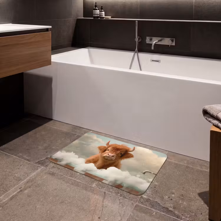 Badematte - Schottischer Hochländer - Bad - Schaum - Kuh — 4