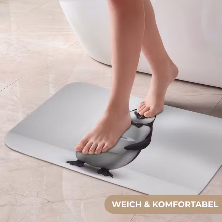 Badematte - Pinguin - Toilettenpapier - Weiß — 5