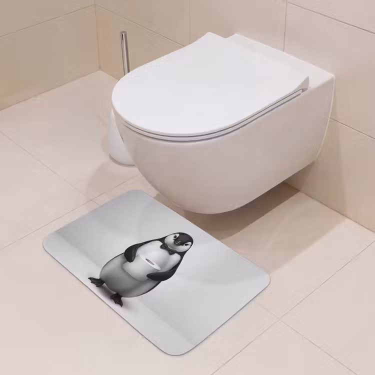 Badematte - Pinguin - Toilettenpapier - Weiß — 6