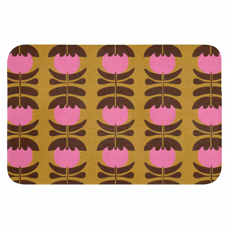 Badematte - Abstrakt - Blumen - Rosa — 1
